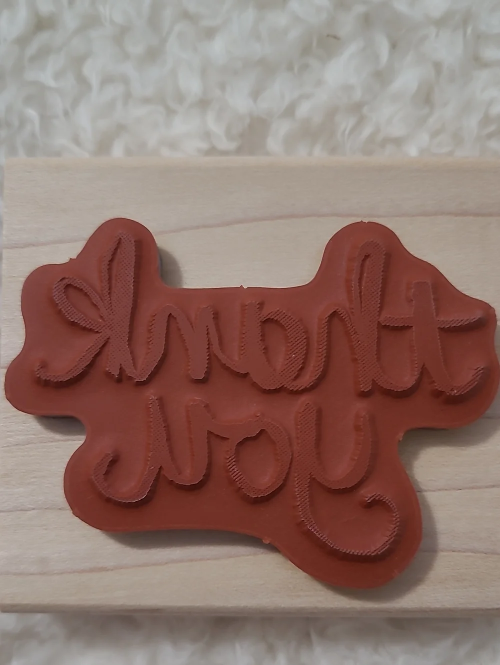 NEW Stampin'Up! Watercolor Thank You Red Rubber Stamp Wood Block 135377 Retired